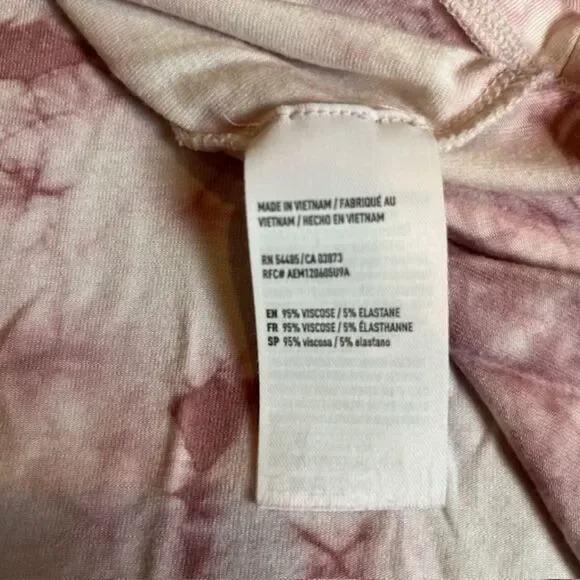 American Eagle Outfitters Strappy Tank Dress Pink White Marble S - Picture 6 of 10